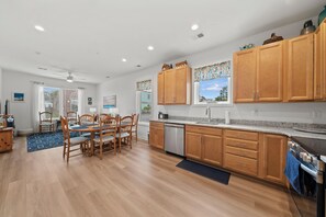 Spacious kitchen, dining and living space