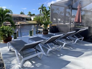Poolside lounge chairs to soak up the sun.