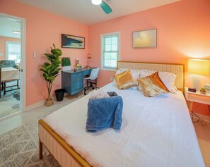 One of the two dedicated workspaces are located in this bedroom for your privacy and convenience!