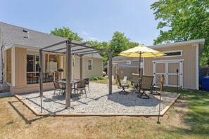 Backyard with seating