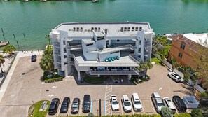 Aerial View of Oceana East, waterfront, across street from BEACH!
