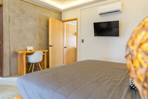 The room has A/C for your comfort
