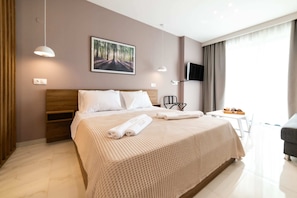 Property adorned with a comfortable double bed