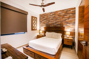 Comfortable and luxury queen-size bed in the bedroom