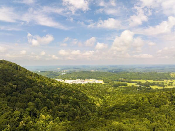 Views from the back porch and hot tub of Brow Bella.