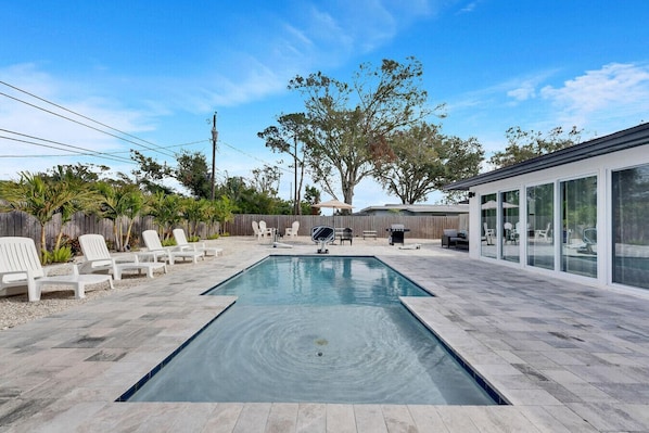 Relax by the pool, grill up a feast, and unwind by the fire.