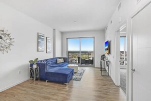 Spacious Living Room with TV