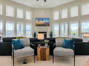 open living room with a beautiful view.