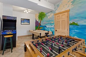 Have some fun in the Game Room with a Foosball Table, Air Hockey, and an Arcade Game!
