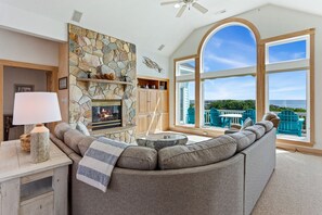 Take in beautiful views from the Living Area! (*Please note: Fireplace is not for guest use.)