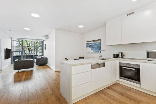 Modern kitchen with all amenities and utensils