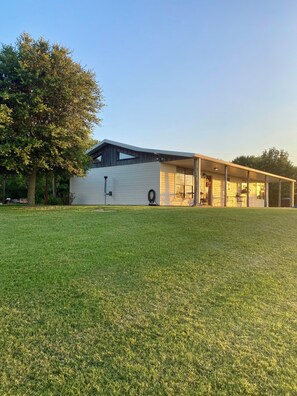 Front porch and spacious yard