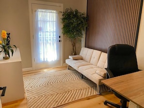 Work and Relax: Benefit from high-speed internet and settle into the dedicated remote office area, thoughtfully integrated into the 3rd bedroom with convertible sofa bed