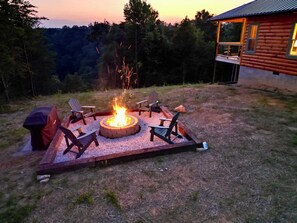 Private fire pit for guest use.