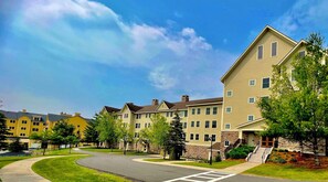 Underground parking and convenience of an elevator to bring you up to your unit.