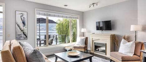 Surrounded by breathtaking scenery, this vacation home's main living space offers the perfect blend of comfort and luxury.
