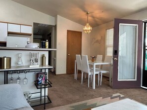 Living, dining and kitchen