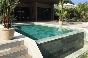 Infinity pool drop off and terrace