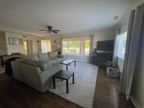Living room with smart tv.