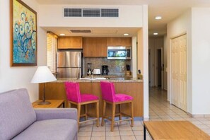 Charming living space with kitchen, equipped for preparing your meals at home
