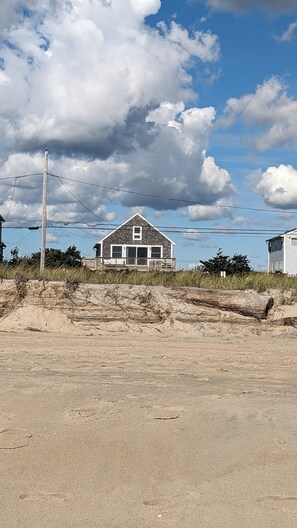 View from the beach back to the house