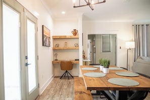 Dining area and dedicated workspace