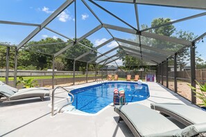 View of enclosed saltwater pool