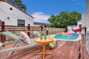 Deck area showcasing vintage Miami vibes