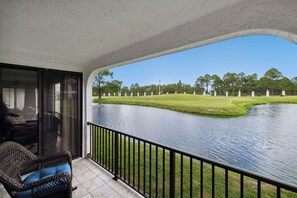 Beautiful patio overlooking the pond.