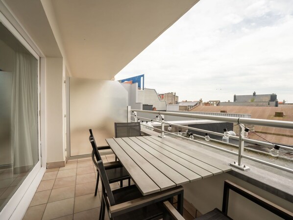 Property, Sky, Building, Chair, Wood, Cloud, Table, Shade, Window, Interior Design