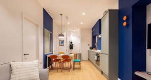 Living area with a view of the dining area