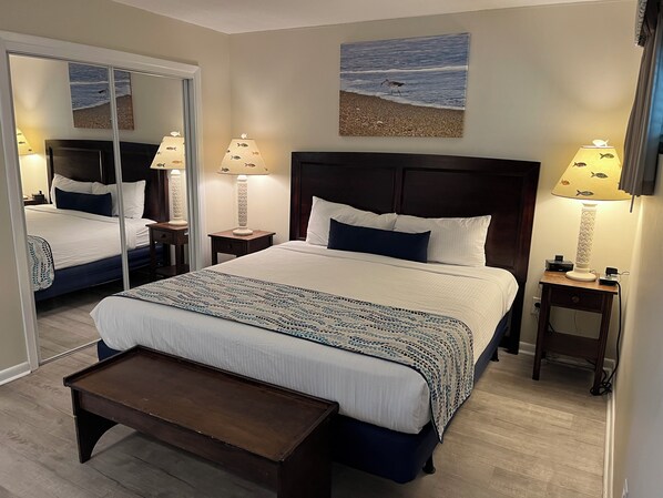 Relaxing, luxurious bedroom with a spacious king-size bed