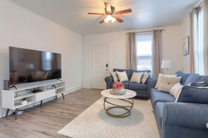 Shared living room with queen sofa bed