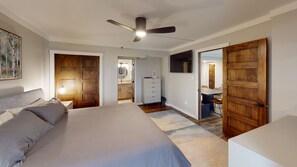 Indoors, Ceiling Fan, Floor, Flooring, Bed