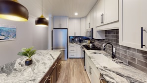 Indoors, Sink, Sink Faucet, Kitchen, Refrigerator