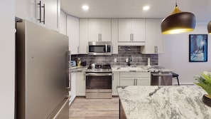 Indoors, Kitchen, Microwave, Oven, Refrigerator