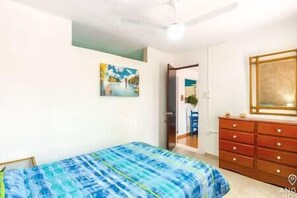 Bedroom 1 with good dresser space to put your things away and get going!