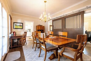 Beautiful dining table that seats six. 