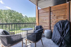 Enjoy BBQ dinners on your sunny patio