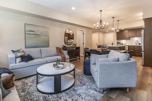 Relaxing living area complete with a sofa bed for extra sleeping space