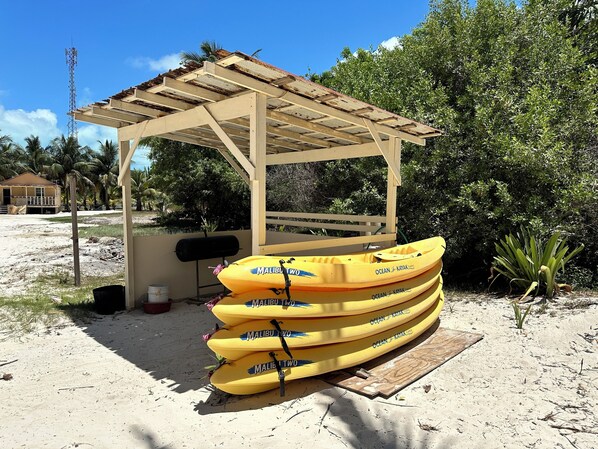Set off on a kayak adventure from our beach or grill your catch