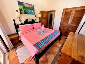Two BDR lower Master Bedroom with King bed and Caribbean Sea vie