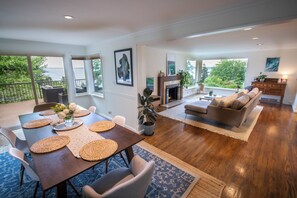 Dining room and Living room with access to the main deck
