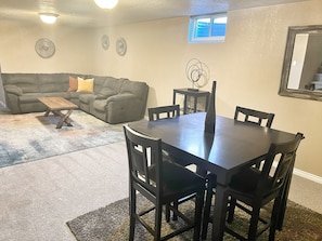Living room and dining area