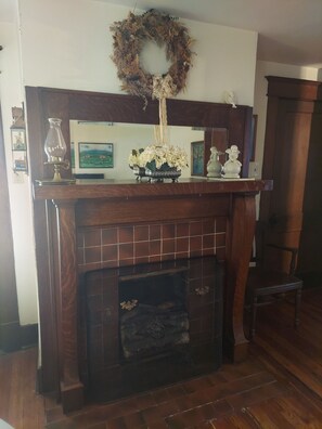 This fireplace is one of the historical markers of our 200 year old farm.