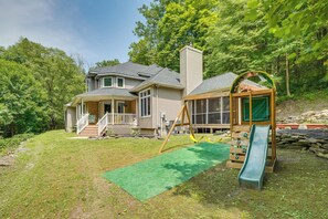 House Exterior | Screened Porch | 2 Outdoor Dining Areas | Grill | Playset
