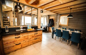 Settle into the dining area and enjoy a nice meal.