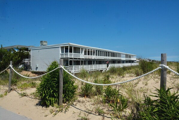 Located right in the center of Dewey Beach on the Oceanfront, this 2-plus bedroom with sleeping for 8 is a perfect choice for your summer week at the beach! Nothing like front row seats!