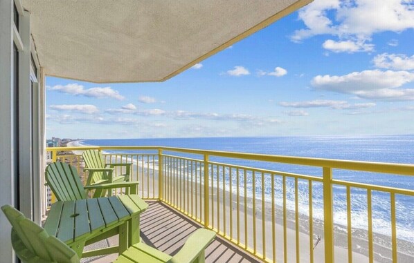 Balcony Ocean View From Living Room To Left Of The Beach
