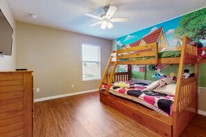 Bedroom #6 Mickey Mouse themed with bunk bed